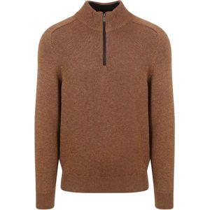 State Of Art Half Zip Trui Melange Camel Bruin - Maat 3XL - Heren - Pullovers