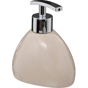 5Five Zeeppompje/dispenser - Silk - kunststeen - beige - 12.5 cm - 300 ml - Badkamer/Toilet/Keuken