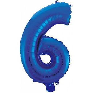 Wefiesta Folieballon Cijfer 6 41 Cm Blauw
