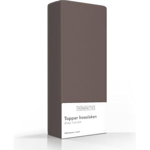 Luxe Katoen Eenpersoons Topper Hoeslaken Taupe | 90x200 | Fijn Geweven | Zacht en Ademend
