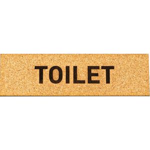 Deurbordje - TOILET - Rechthoek - Kurk - 45 x 155 mm - WC bordje - WC bord - Deurbord - Zelfklevend