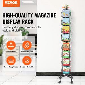 Wenskaarten display - Display rek - 360 Graden - Met wieltjes - 193 x 45 cm - 32 Pockets - 9.27 kg