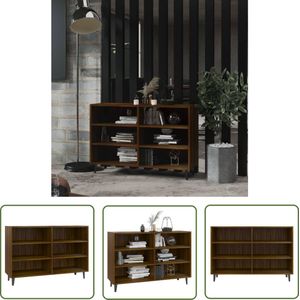 The Living Store Dressoir 103,5x35x70 cm bewerkt hout bruin eikenkleur - Industriele Boekenkast - Houten Boekenkast - Opbergkast - Dressoir - Vintage Kast