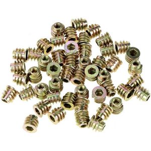 Zeskant M4 x 8 mm Zinklegering voor Houten Inzetstukken - Set van Inzetstukken met Kunststof Doos