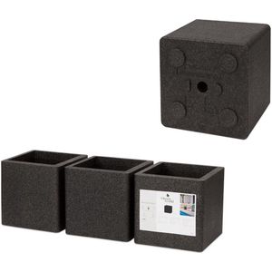 Set van 3 Vierkante Plantenbakken – Weerbestendig, Beschermt Tegen Vorst, Hitte en UV | Ideaal voor Binnen en Buiten | Met Voorbereid Waterafvoergat | Lichtgewicht en Stijlvol Design voor Tuin, Balkon en Woonkamer –planten bakken- bloempot- bloem pot
