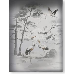 Laura Ashleys-sAnimala Kraanvogels - Canvas - 80x60 cm
