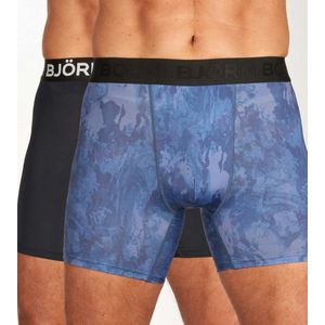 Björn Borg Performance Lange short - 2 Pack MP002 Blue - maat S (S) - Heren Volwassenen - Polyester- 10002358-MP002-S