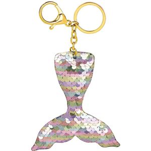 sleutelhanger Zeemeermin staart pastel pailletten