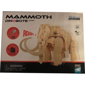 Lopende 3D Mammoet Houten Puzzel met sound control