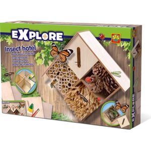 SES - Explore - Insectenhotel - Zelf Maken - van Echt Hout - Inclusief Lijm en Penseel