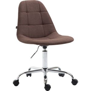 In And OutdoorMatch Bureaustoel Dannie - Bruin - Stof - Hoge kwaliteit bekleding - Comfortabele bureaustoel - Klassieke uitstraling