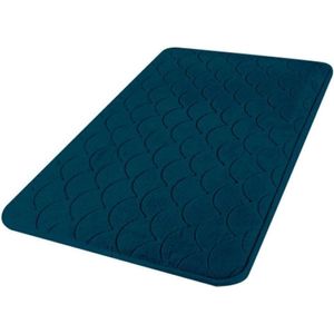 Urban Living Badkamerkleedje/badmat tapijt - memory foam - donkerblauw - 50 x 80 cm - anti slip