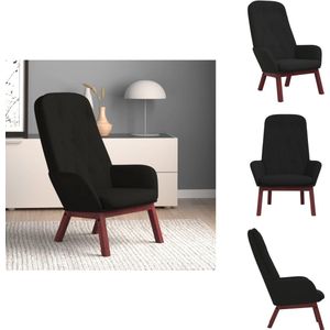 vidaXL Relaxstoel - Relaxstoelen - Fauteuil - Relaxfauteuil - Relaxstoel fluweel zwart