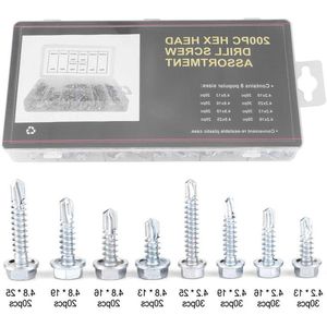Zelf Tapping Hollow-Wall Schroeven Kit - 200 Stuks Assortiment Set met Verhoogde Platte Verzonken Duurzaam Metalen