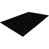 Lalee Comfy Uni vloerkleed karpet effen laagpolig vloerkleed rechthoekig organische vormen tapijt fraai gemêleerd 120x170 cm zwart