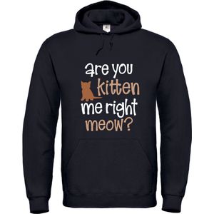 Are You Kitten Me Right Meow? - Unisex Hoodie - 4XL - Zwart