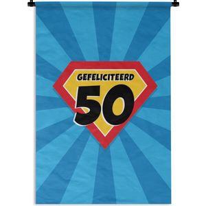Wandkleed - Wanddoek - 50 jaar verjaardag - Cadeau - Cape - 120x180 cm - Wandtapijt
