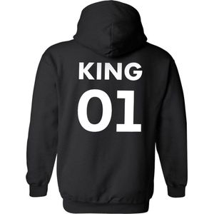 King 01 / Queen 01 Hoodie New (King - Maat 3XL) | Koppel Cadeau | Valentijn Cadeautje voor hem & haar