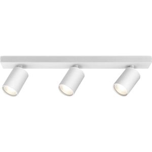 LED Plafondspot - Kingtron Betin - GU10 Fitting - 3-lichts - Rond - Mat Wit - Kantelbaar - Aluminium