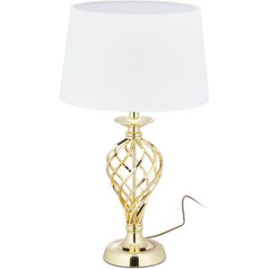 Relaxdays Touch lamp modern - tafellamp dimbaar - nachtlampje - E27 fitting - schemerlamp - goud