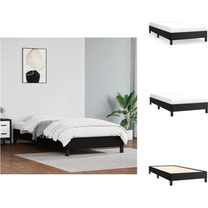 vidaXL Bedframe - Kunstleren - Multiplex lattenbodem - Zwart - 193 x 93 x 25 cm - Bed