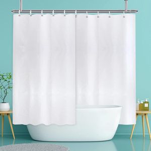 Douchegordijn wit, 300 cm breed douchegordijn badkuip, oversized waterafstotend anti-schimmel douchegordijn met magneet voor badkamer, breedte 300 x hoogte 200 cm