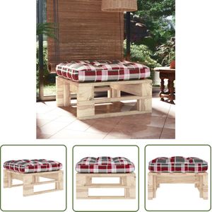 The Living Store Tuinhocker pallet geïmpregneerd grenenhout - Houten Bank - Tuinset - Lounge Set - Voetenbank - Buitentijd