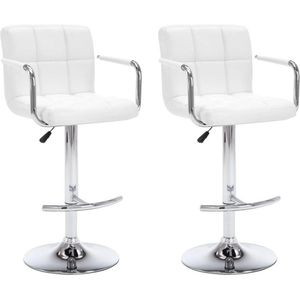 vidaXL - Barstoelen - 2 - st - kunstleer - wit