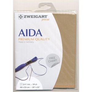 Borduurstof Aida 5,4 zand 48x53 cm - Zweigart