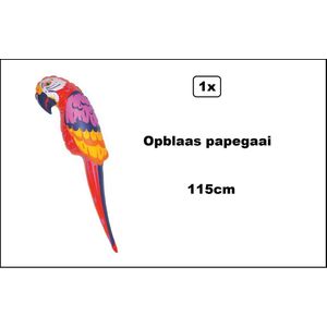 Opblaasbare papegaai 115cm - Tropical thema feest hawai party beach feest strand jungle festival