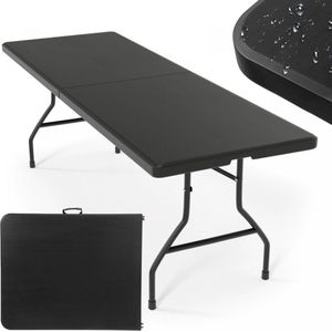 GoodVibes - Inklapbare/Opvouwbare Tuintafel - Handige Draagbare Koffer - Ruimtebesparend - 183cm - Zwart