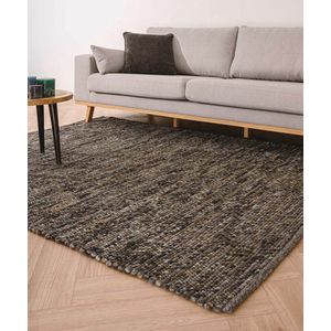 Wollen vloerkleed Lett - grijs/bruin 250x340 cm