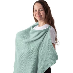 Borstvoedingsdoek, zachte en ademende borstvoedingssjaal, katoen, borstvoedingsdoek voor onderweg, borstvoedingshoes, cadeaus voor moeder (lichtgroen