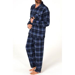 Norman flanellen heren pyjama - Blue Square - 58 - Blauw
