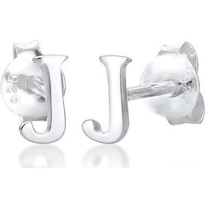 Elli Dames Oorbellen Dames stud letter J initialen minimaal in 925 sterling zilver