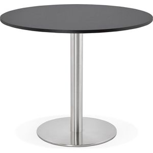 Alterego Kleine ronde bureautafel / eettafel 'DALLAS' zwart - Ø 90 cm