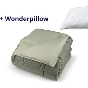 Zelesta® Premiumbed Olive & Mint 200x200 - Dekbed zonder overtrek - 30 dagen proefslapen - Donzen dekbed - Wasbaar hoesloos dekbed - Bedrukt dekbed - Percal katoen dekbed - All Year Winterdekbed & Zomerdekbed