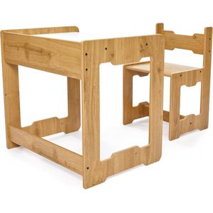 Eethoeken set kinderen - Montessori Kinderstoel - Kindertafel en 1 Stoeltjes - Montessori Kindertafel - Peuters tafel - Speeltafel voor Kinderen - Activiteiten Tafel - Zitgroep - Kindertafel set voor 1 tm 6 jaar - Seagull