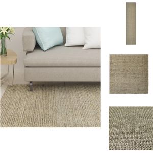 vidaXL Sisal Vloerkleed - Taupe - 66 x 300 cm - 100% sisal - Anti-slip - Vloerkleed