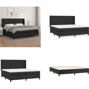 vidaXL Boxspring met matras kunstleer zwart 200x200 cm - Boxspring - Boxsprings - Bed - Slaapmeubel