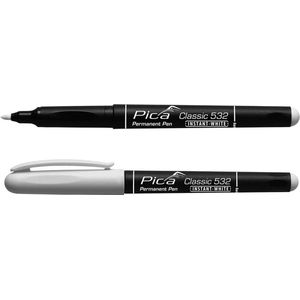 Pica 532/52-10 Classic Permanent Pen - Rond - Wit - 1-2mm (10st)