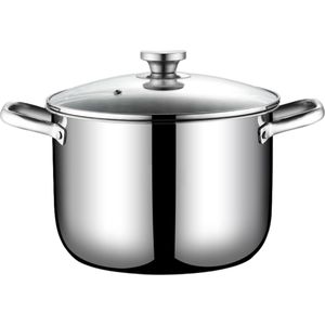 Smartweb kookpot inductie 10L, pot met glazen deksel, soeppan van roestvrij staal, snelkookpannen