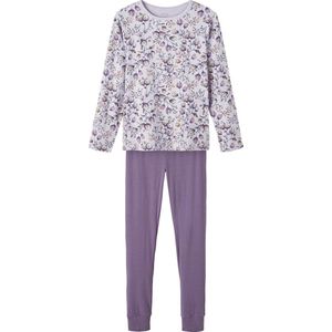 Name it meisjes pyjama - Purple Flower - 104 - Paars.