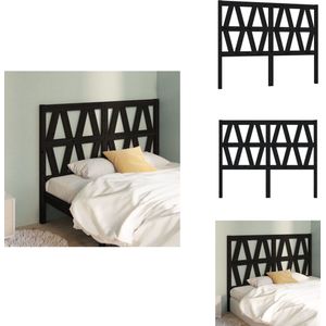 vidaXL Hoofdbord - Hoofdborden - Hoofdeinde - Houten Hoofdbord - Hoofdbord 166x4x100 cm massief grenenhout zwart
