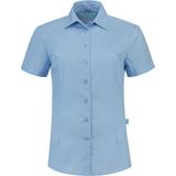 L&S Shirt poplin mix met korte mouwen voor dames licht blauw - S