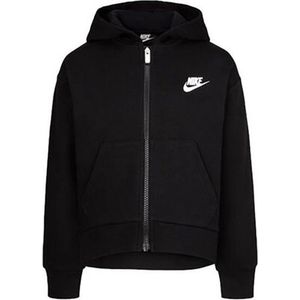 NIKE KIDS Club Fleece High Low Sweater Met Ritssluiting Kinderen - Black - 5/6 jaren