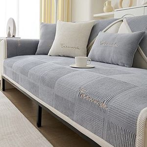 Fuleadture Anti-slip Eenvoudig Modern Bankhoes-Bankhoezen voor Hoekbank-Grijs-70*180cm
