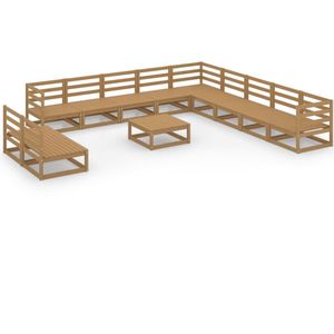 vidaXL Loungeset - Loungesets - Tuinsets - Tuinsets - 12-delige Loungeset massief grenenhout honingbruin