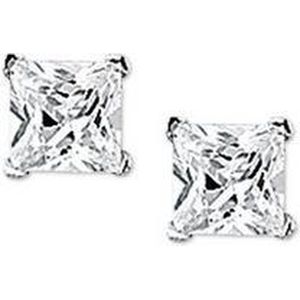 Oorknoppen Zirkonia Zilver Gerhodineerd Glanzend 5.0 mm