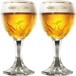 Grimbergen Bierglazen op Voet - 330 ml - 2 stuks